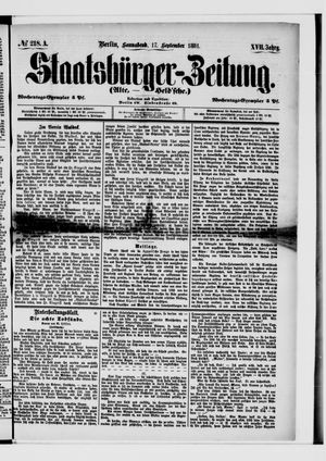 Staatsbürger-Zeitung vom 17.09.1881