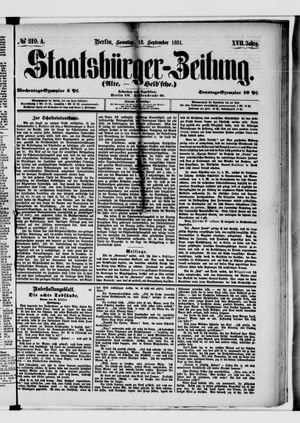 Staatsbürger-Zeitung on Sep 18, 1881