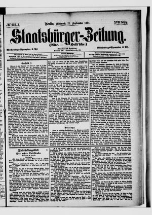 Staatsbürger-Zeitung vom 21.09.1881