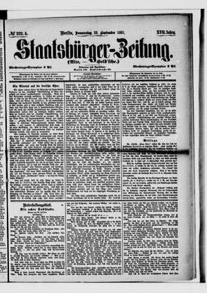 Staatsbürger-Zeitung vom 22.09.1881