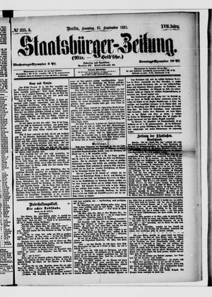 Staatsbürger-Zeitung vom 25.09.1881