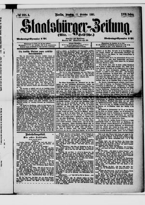 Staatsbürger-Zeitung vom 11.10.1881