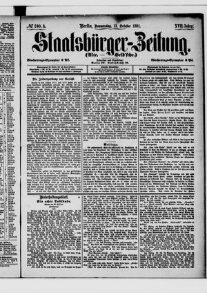 Staatsbürger-Zeitung vom 13.10.1881