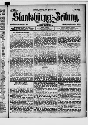 Staatsbürger-Zeitung vom 14.10.1881