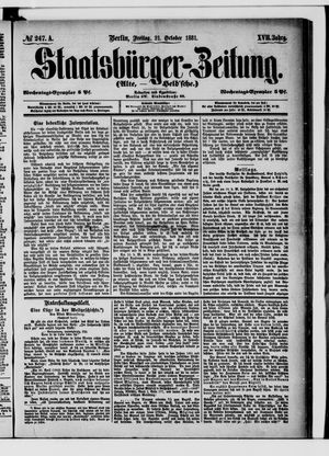 Staatsbürger-Zeitung vom 21.10.1881