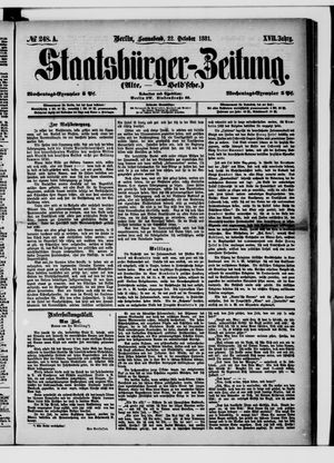 Staatsbürger-Zeitung vom 22.10.1881