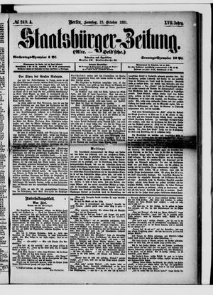 Staatsbürger-Zeitung on Oct 23, 1881