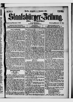 Staatsbürger-Zeitung vom 12.11.1881