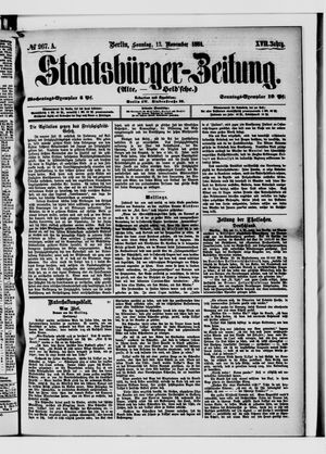 Staatsbürger-Zeitung vom 13.11.1881
