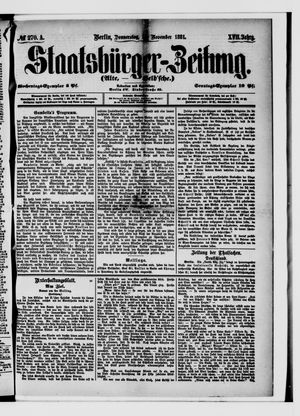 Staatsbürger-Zeitung vom 17.11.1881