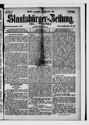 Staatsbürger-Zeitung vom 19.11.1881