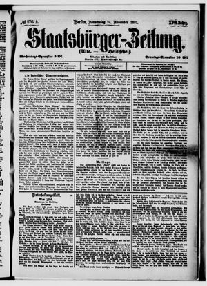 Staatsbürger-Zeitung vom 24.11.1881