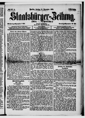 Staatsbürger-Zeitung on Nov 25, 1881