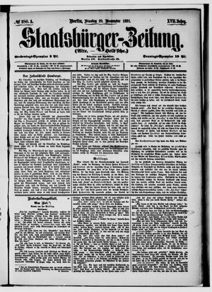 Staatsbürger-Zeitung vom 29.11.1881