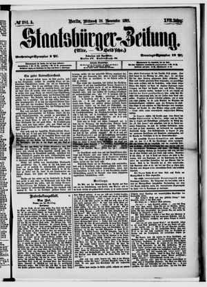 Staatsbürger-Zeitung vom 30.11.1881