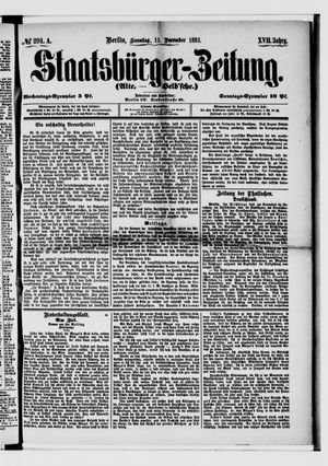 Staatsbürger-Zeitung vom 11.12.1881