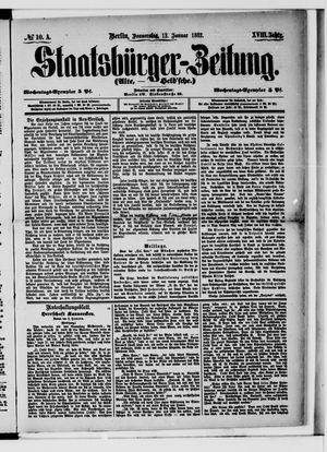Staatsbürger-Zeitung vom 12.01.1882