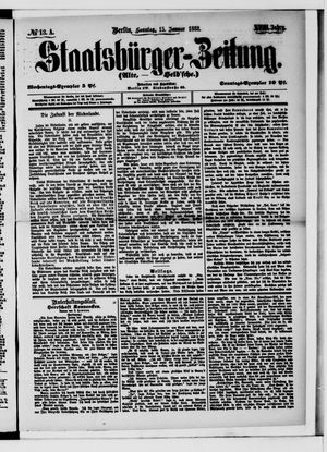 Staatsbürger-Zeitung on Jan 15, 1882