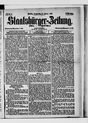 Staatsbürger-Zeitung on Jan 26, 1882