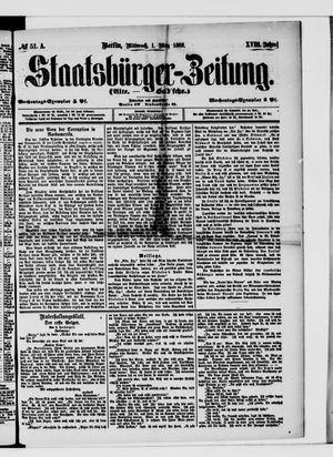 Staatsbürger-Zeitung on Mar 1, 1882