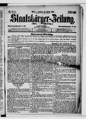 Staatsbürger-Zeitung on Apr 23, 1882