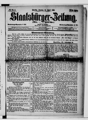 Staatsbürger-Zeitung on Apr 25, 1882