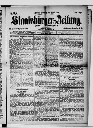 Staatsbürger-Zeitung on Apr 26, 1882
