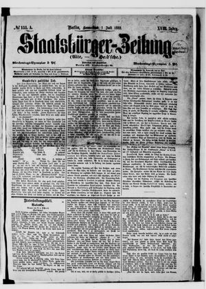 Staatsbürger-Zeitung on Jul 1, 1882