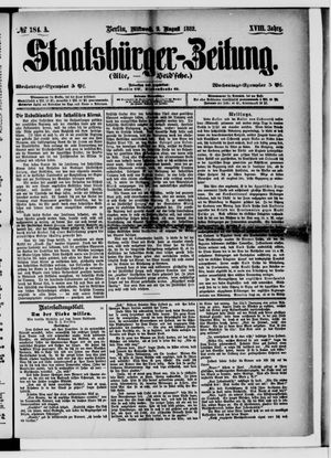 Staatsbürger-Zeitung vom 09.08.1882