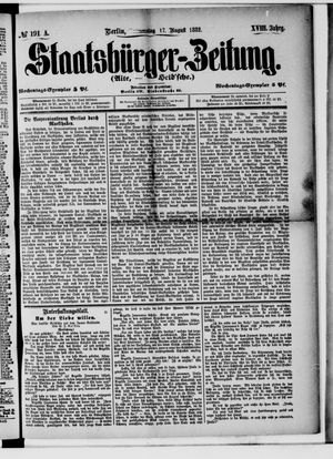 Staatsbürger-Zeitung vom 17.08.1882