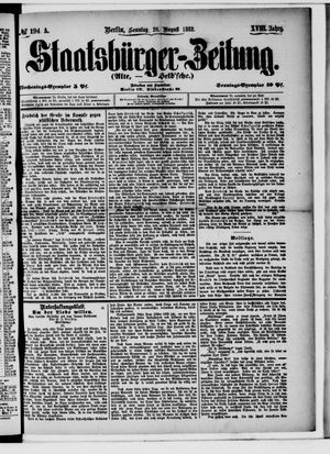 Staatsbürger-Zeitung on Aug 20, 1882