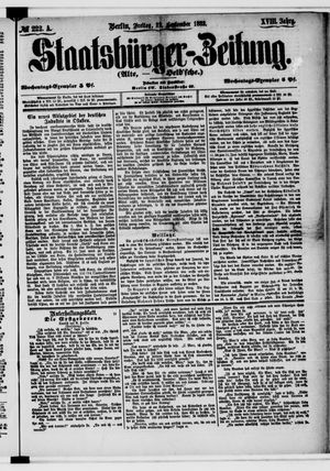 Staatsbürger-Zeitung vom 22.09.1882