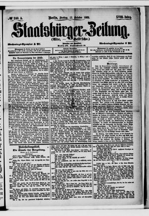 Staatsbürger-Zeitung vom 13.10.1882