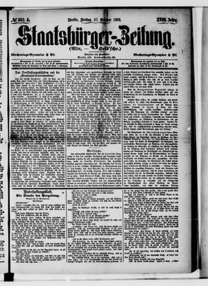 Staatsbürger-Zeitung vom 27.10.1882