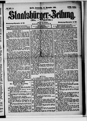 Staatsbürger-Zeitung vom 16.11.1882