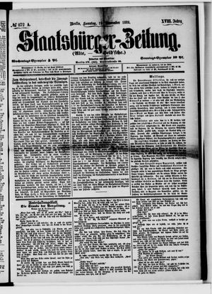 Staatsbürger-Zeitung vom 19.11.1882