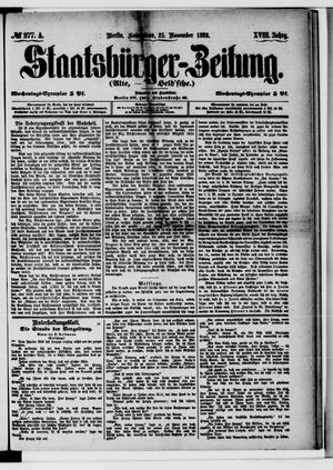 Staatsbürger-Zeitung on Nov 25, 1882