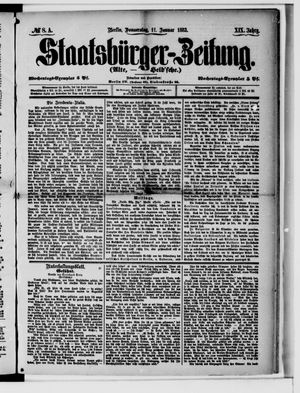 Staatsbürger-Zeitung on Jan 11, 1883