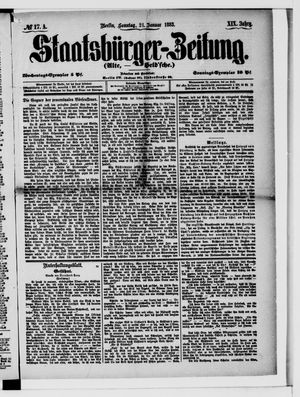 Staatsbürger-Zeitung on Jan 21, 1883