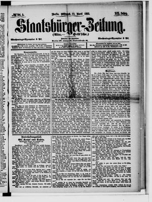 Staatsbürger-Zeitung vom 25.04.1883