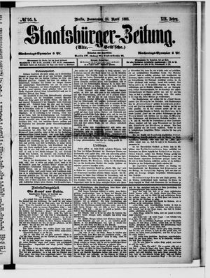 Staatsbürger-Zeitung on Apr 26, 1883