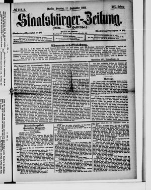 Staatsbürger-Zeitung vom 11.09.1883