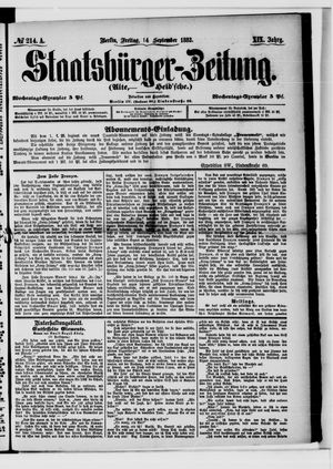 Staatsbürger-Zeitung on Sep 14, 1883