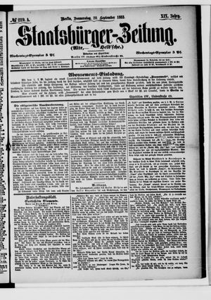 Staatsbürger-Zeitung vom 20.09.1883