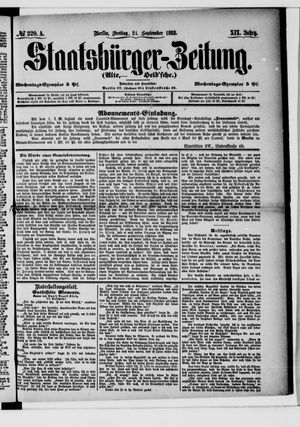 Staatsbürger-Zeitung vom 21.09.1883