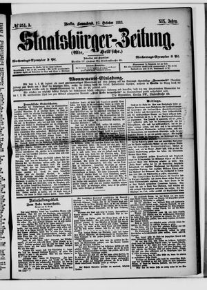 Staatsbürger-Zeitung on Oct 27, 1883