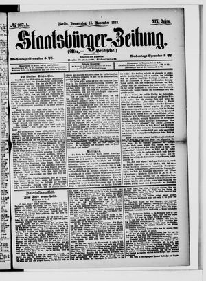 Staatsbürger-Zeitung vom 15.11.1883