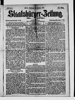 Staatsbürger-Zeitung on Jan 16, 1884