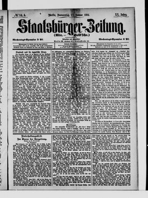 Staatsbürger-Zeitung vom 17.01.1884