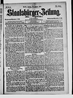 Staatsbürger-Zeitung on Jan 18, 1884